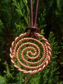 Galaktischer Tensorring mit Doppelspirale | 144 MHz Kupfer | Handgefertigter Dimensionswirbel (Ø 5 cm)