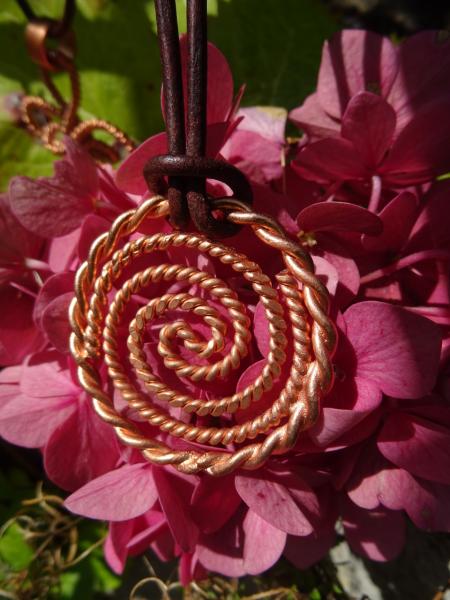 Galaktischer Tensorring mit Doppelspirale | 144 MHz Kupfer | Handgefertigter Dimensionswirbel (Ø 5 cm)